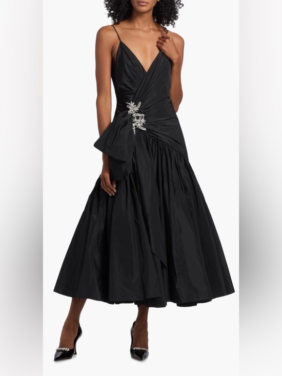 cinq a sept Dresses & Skirts - Cing a Sept Ellett Tafetta Drop-Waist Midi-Dress